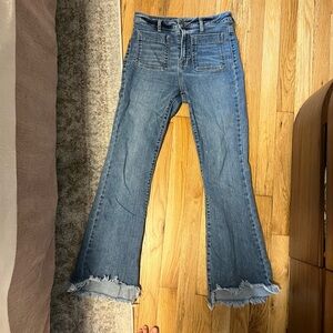 Hidden LA frayed flare jeans